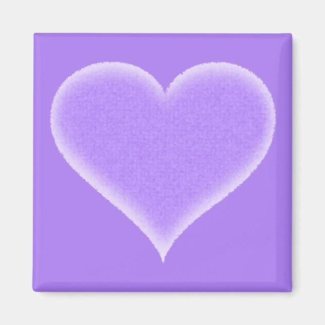 Íman Coração de Felpudo Roxo Personalizável (Frente)