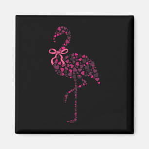 Íman Coração de Flamingo Coquete Fofo Rosa Dia dos Namo