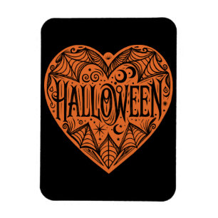 Íman Coração de Halloween, Coração em Forma de Laranja,