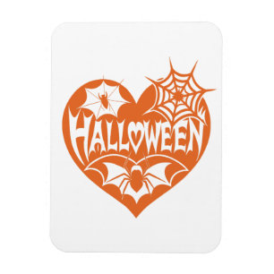 Íman Coração de Halloween, Coração Laranja em Forma, Te