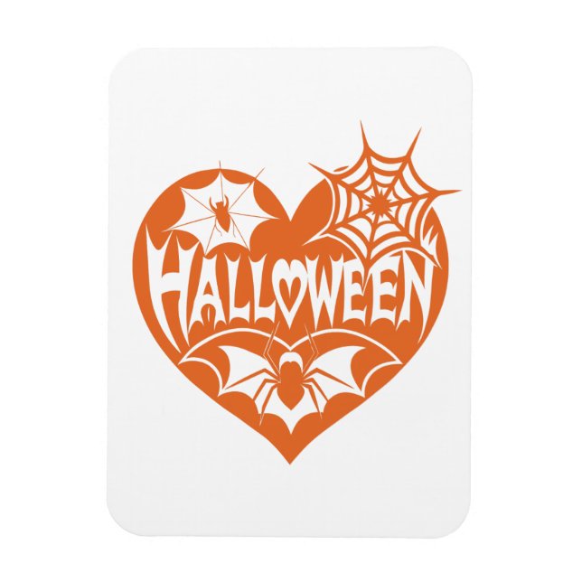 Íman Coração de Halloween, Coração Laranja em Forma, Te (Vertical)