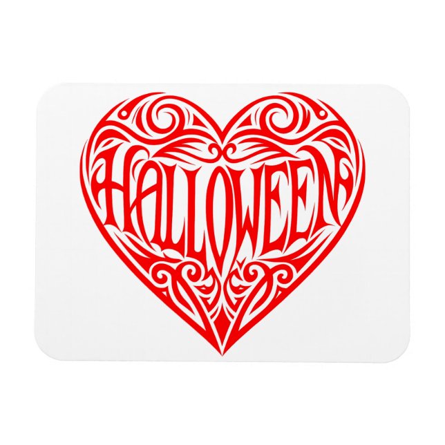 Íman Coração de Halloween, Coração Vermelho, Feriado (Horizontal)