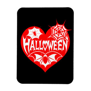 Íman Coração de Halloween, Coração Vermelho, Teia de Ar