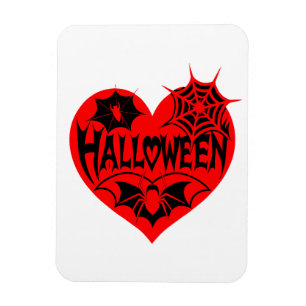 Íman Coração de Halloween, Coração Vermelho, Teia de Ar