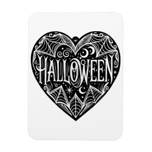 Íman Coração de Halloween, Forma de Coração Preto, Feri