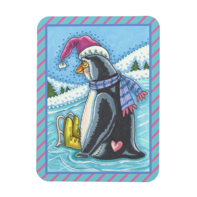 ÍMAN  CORAÇÃO DE INFERNO FRIO VARME PENGUIN NATAL MAGNET (Vertical)