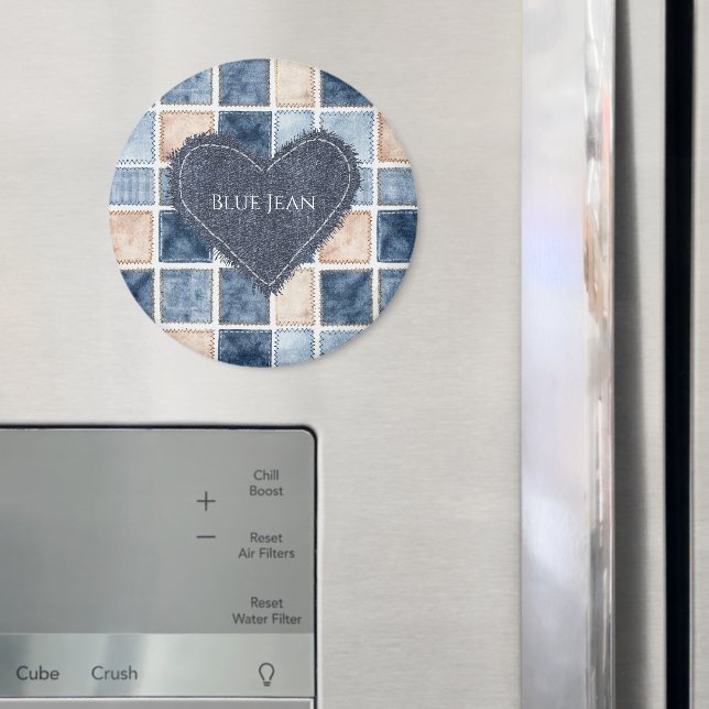 Íman Coração de Jeans Azul Creme Falso (In Situ (Fridge))