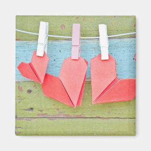 Íman Coração de papel que pendura no Clothesline