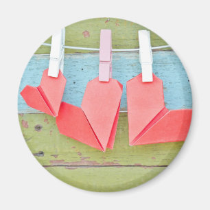 Íman Coração de papel que pendura no Clothesline