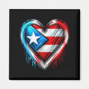 Íman Coração de Porto Rico Bandeira Porto-Riquenha