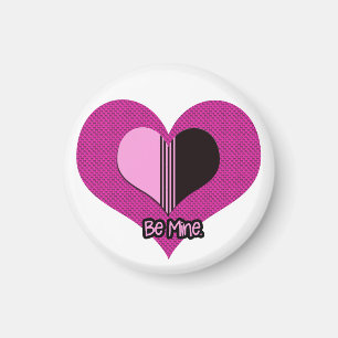 Íman Coração de São Valentim Rosa e Preto Seja Meu