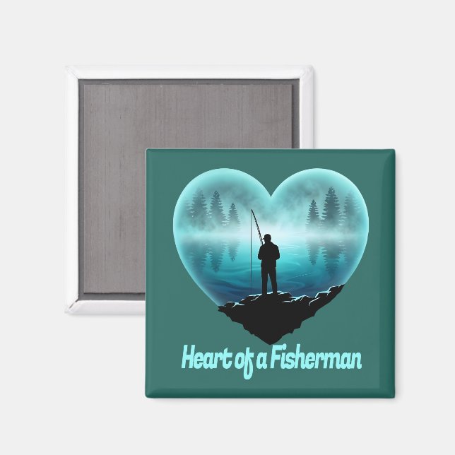 Íman Coração de um Pescador (Front/Back)