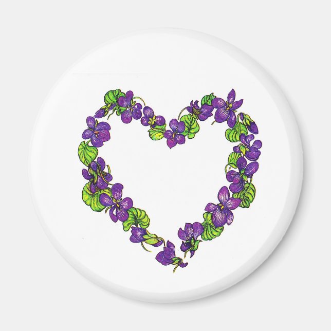Íman Coração de Violetas (Frente)