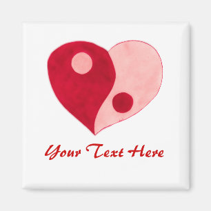 Íman Coração de Yin Yang (vermelho/rosa)