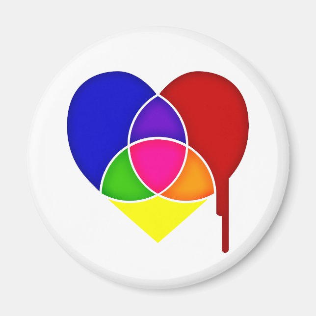 Íman coração do gráfico de cores (Frente)