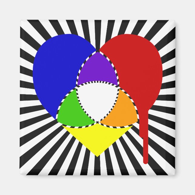 Íman coração do gráfico de cores explosivo (Frente)