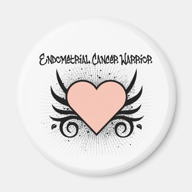 Íman Coração do Guerreiro do Cancer Endometrial (Frente)