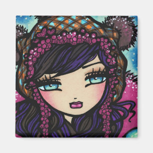 Íman Coração do inverno da arte Hannah Lynn da menina