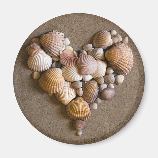 Íman Coração do namorados feito com conchas (Frente)