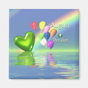 Íman Coração do Peridot do aniversário de agosto