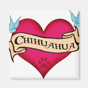 Íman Coração do tatuagem da chihuahua