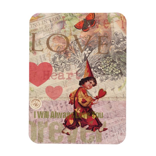 Íman Coração Doce Namorado Querido Anjo de Valentino (Vertical)