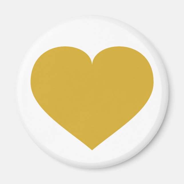 Íman Coração Dourado Sólido (Frente)