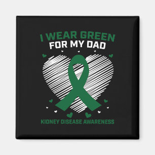 Íman Coração Eu Visto Verde Para Minha Doença Renal Pai