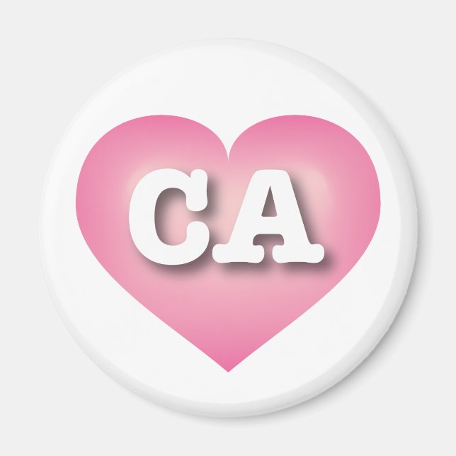 Íman Coração Fade Cor-de-Rosa da Califórnia - Eu amo CA (Frente)