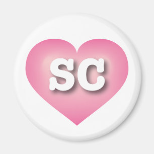 Íman Coração Fade Rosa da Carolina do Sul - Grande Am