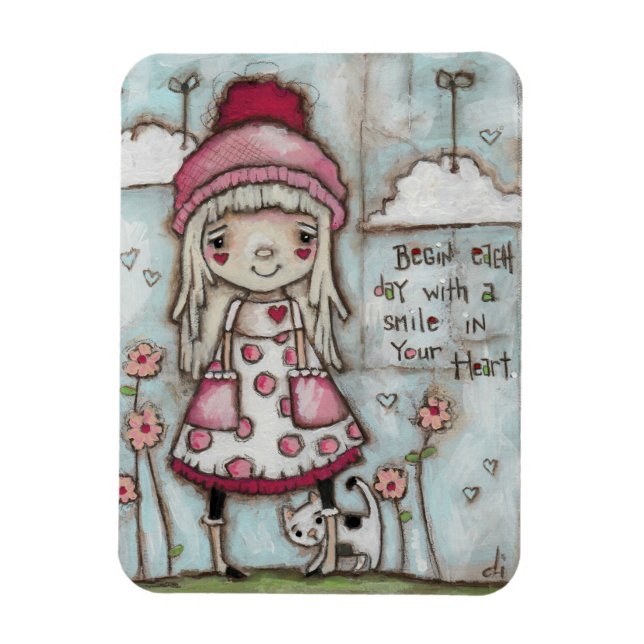 Íman Coração Feliz - Magnet 3x4" (Vertical)