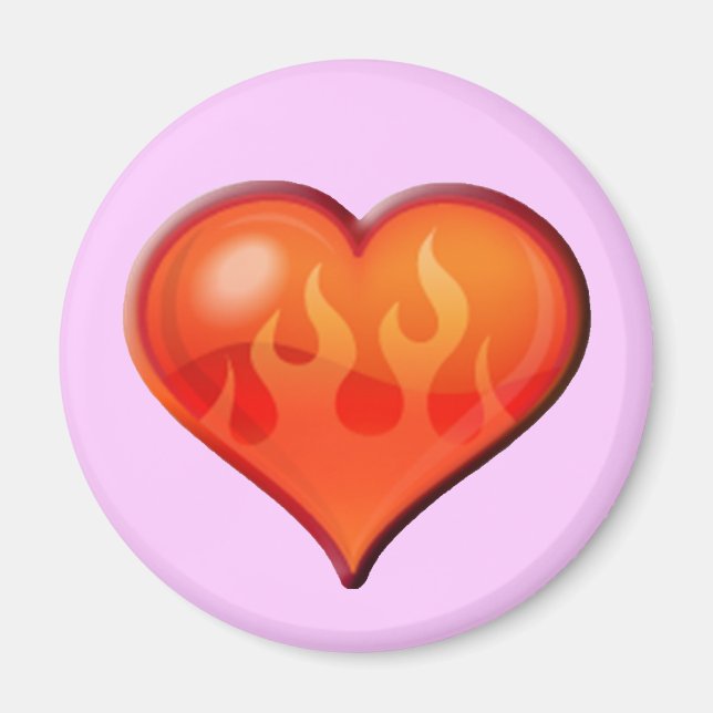 Íman Coração Flaming de Queima (Frente)