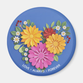 Íman Coração Floral Elegante Esculpido