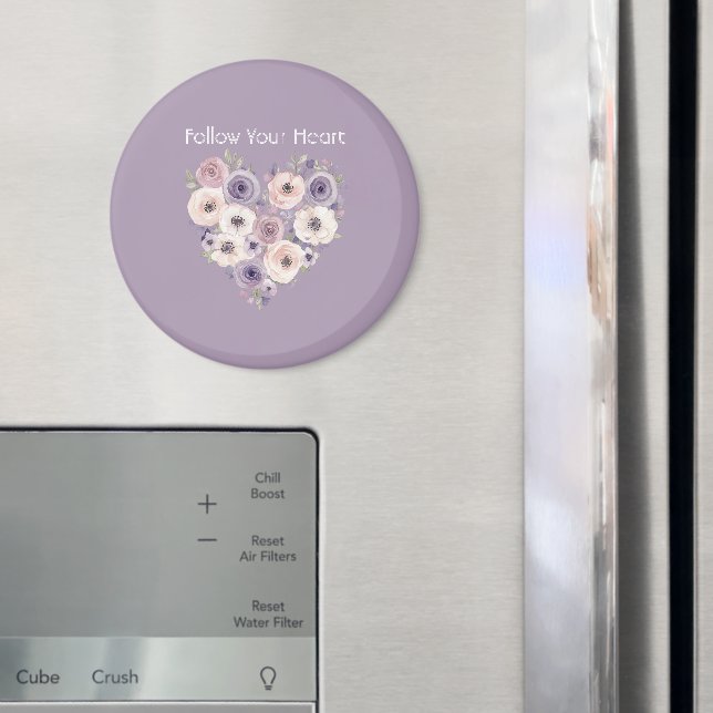 Íman Coração Floral Rosa Roxo Branco (In Situ (Fridge))