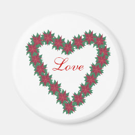 Íman Coração Formatada Poinsettia Flor Magnets