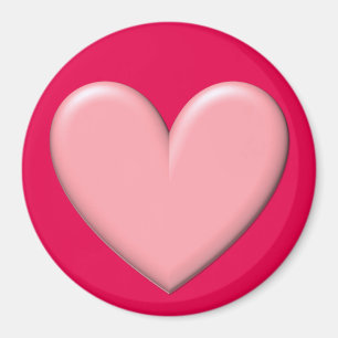 Íman Coração inchado cor-de-rosa