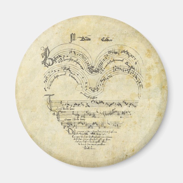 Íman Coração Manuscrito Medieval (Frente)