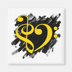 Íman Coração Musical Coração Amarelo