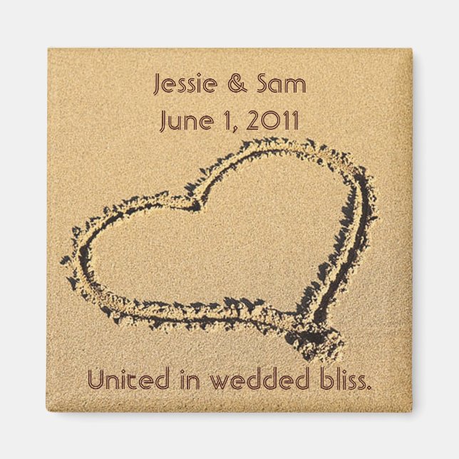 Íman Coração no Magneta de Areia (Frente)