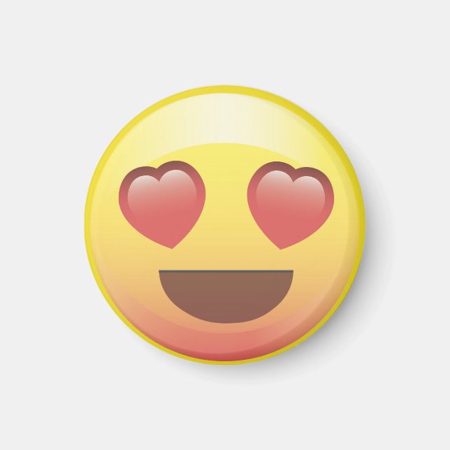 Íman Coração Olhos Felizes Amor Emoji Magnet (Frente)