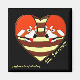 Íman Coração Red Panda Love