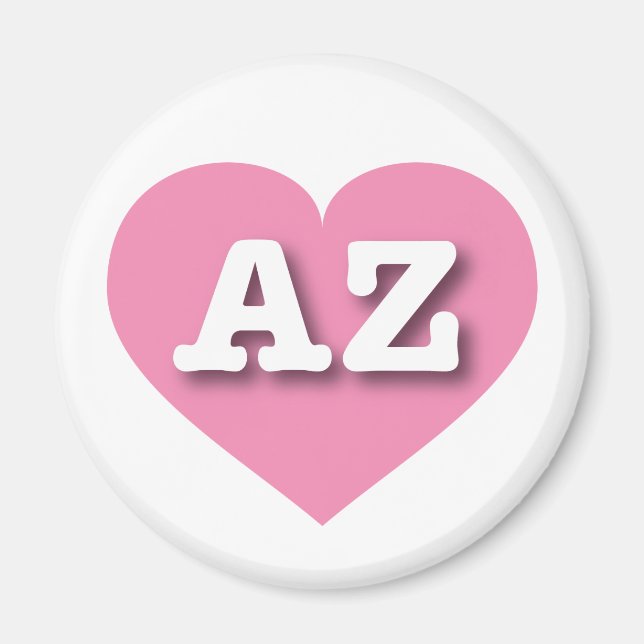 Íman Coração Rosa arizona - Eu amo AZ (Frente)
