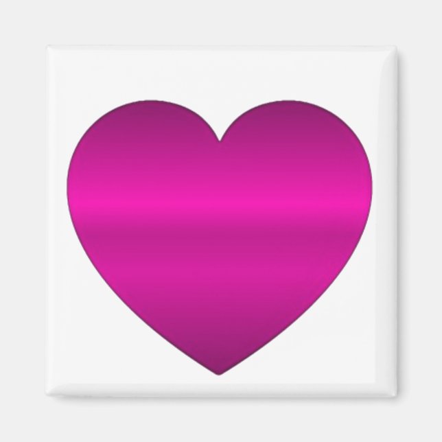Íman Coração Rosa Brilhante (Frente)