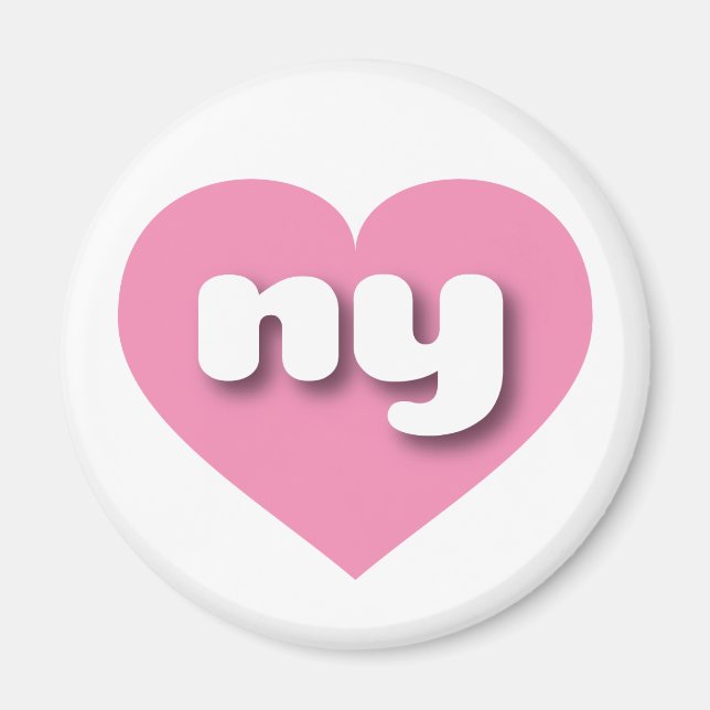 Íman Coração rosa de Nova York - Eu amo ny (Frente)