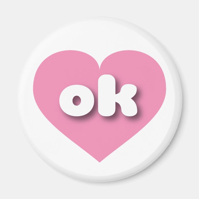 Íman Coração rosa de Oklahoma - Eu amo ok (Frente)