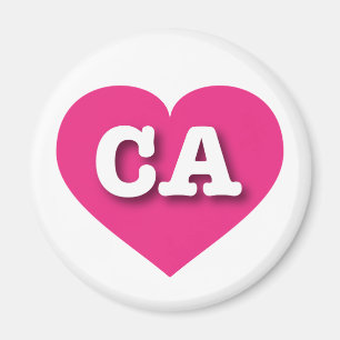 Íman Coração Rosa Quente da Califórnia - Grande Amor