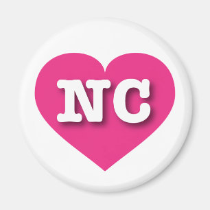 Íman Coração Rosa Quente da Carolina do Norte - Grand