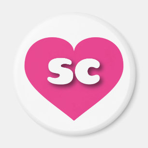 Íman Coração Rosa Quente da Carolina do Sul - amor