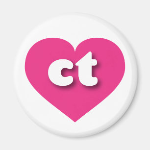 Íman Coração Rosa Quente de Connecticut - amor