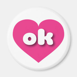 Íman Coração rosa-quente de Oklahoma - Eu amo ok